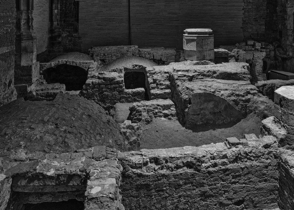 Ausgrabungen der zerstörten romanischen Kirche St. Kolumba