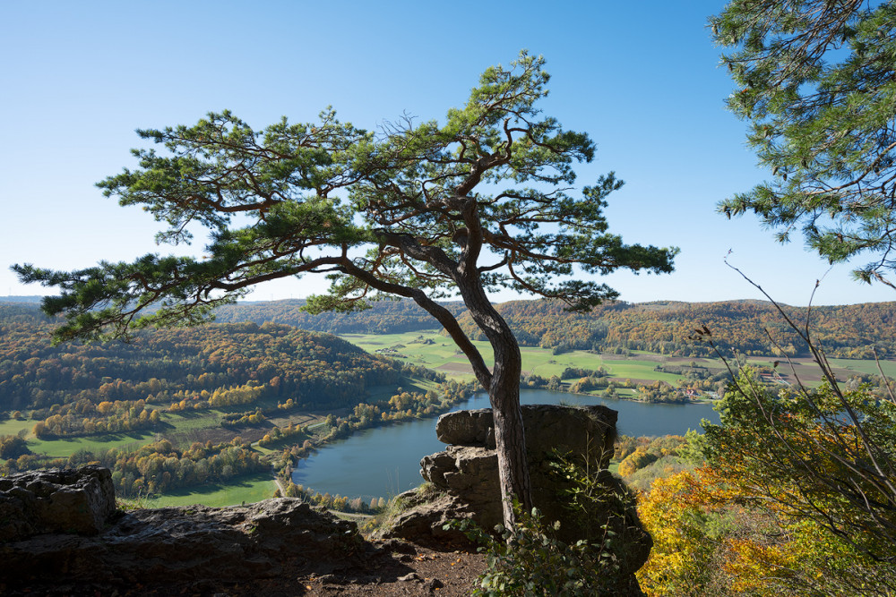 Blick vom Hohlen Fels auf den Happurger Stausee